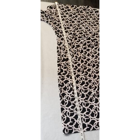 Connected Apparel Geometric Circles Print Dress 3/4 Sleeves, Size 14 - Picture 7 of 8